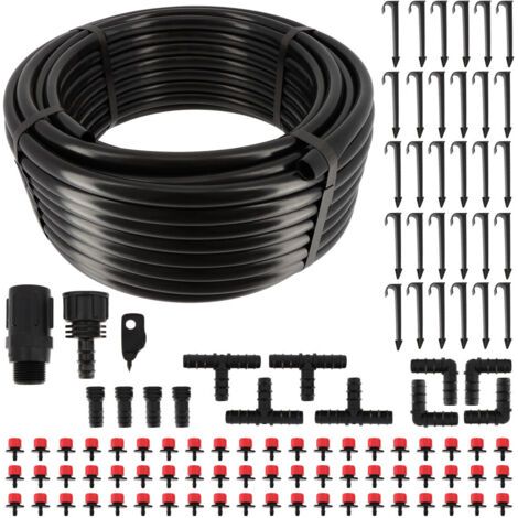 Kit d'arrosage goutte à goutte - Tuyau 30m dia16mm - 60 goûteurs à débit eau réglable - Système irrigation Serre Plante Potager (1/5)