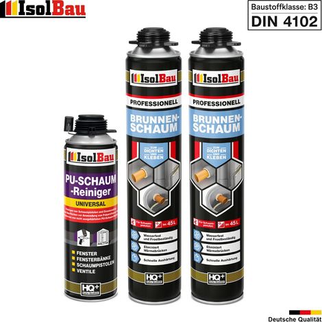 Brunnenschaum 2 x 750ml Bauschaum 1 x Reiniger Pistolenschaum Montageschaum (1/5)