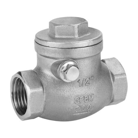 Valvola di ritegno unidirezionale in acciaio inox, 1/2 pollice, DN15, filettatura interna, WOG 200 PSI (1/4)