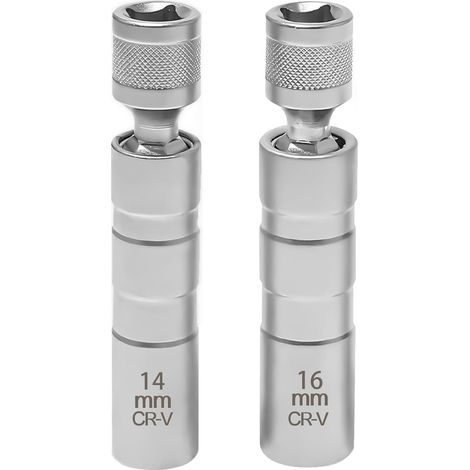2 Pièces Cle a Bougie, Douille Bougie, Outil de Démontage de Bougies, Clé de Démontage de Douille pour Réparation(16mm/14mm) (1/5)
