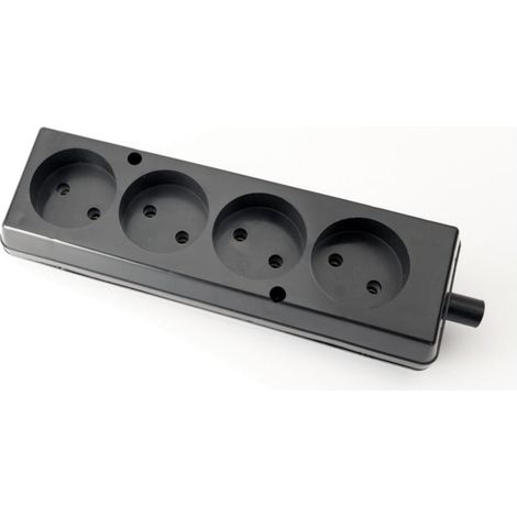 Prise portable à quatre voies 16A 2P 250V noire GN-460