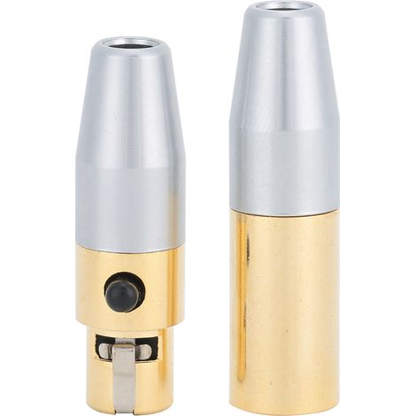 1 Paire de Connecteurs MINI XLR 3 Broches Dorés pour Câbles Audio, Soudure DIY (1/5)