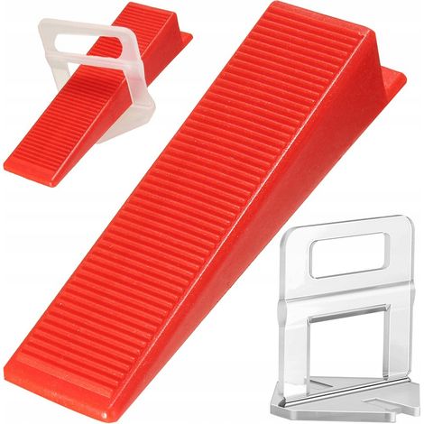 Cales et clips pour systèmes de nivellement / Outils pour carrelage - Lot de 100 (1/3)