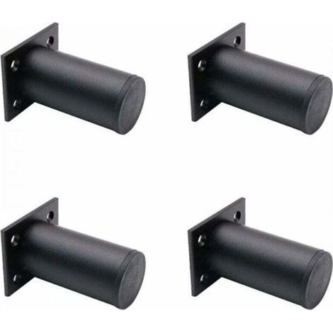 4PCS De Meubles Réglables Noir Mat, En Alliage D'aluminium 38x80 Mm, Pieds De Meuble Tv Pour Table Basse D'armoire, Pied De Support Pour Canapé De Meuble (1/4)