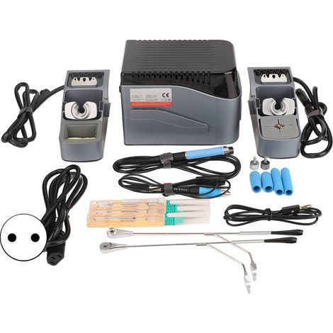Station de soudage intelligente 200W double canal, écran LCD numérique avec surveillance en temps réel, compatible poignées T210 et T115, prise UE 220V. (1/5)