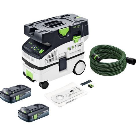 Festool CTLC MINI I-Basic Akku Absaugmobil 36 V ( 2x 18 V ) Staubklasse L + 2x Akku 4,0 Ah - ohne Ladegerät