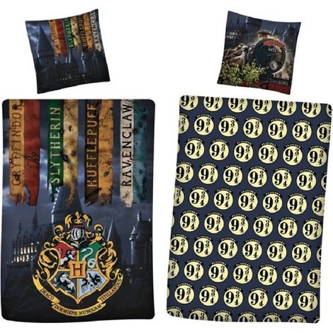 Harry Potter Bettwäsche-Set Decke & Kissenbezug 140x200 + 63x63 cm aus Microfaser