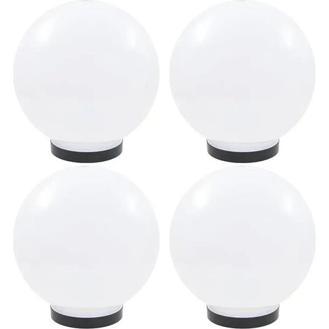 Set di 4 luci da giardino sferiche a LED da 25 cm per un'atmosfera accogliente realizzate in PMMA bianco 020046383