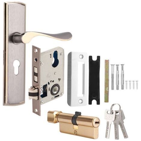 Serrure de porte en aluminium durable pour la sécurité de la maison, chambre à coucher intérieure, salon (1/5)