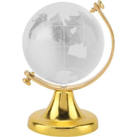 Globe terrestre décoratif en cristal doré – Boule de décoration intérieure pour bureau ou salon, design élégant et moderne (1/5)