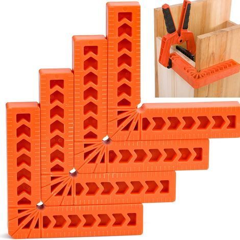 Équerres de positionnement à 90 degrés 4'/100mm – Plastique d'ingénierie – Angles 45° et 22,5° – Pour assemblage précis de cadres et meubles (1/5)