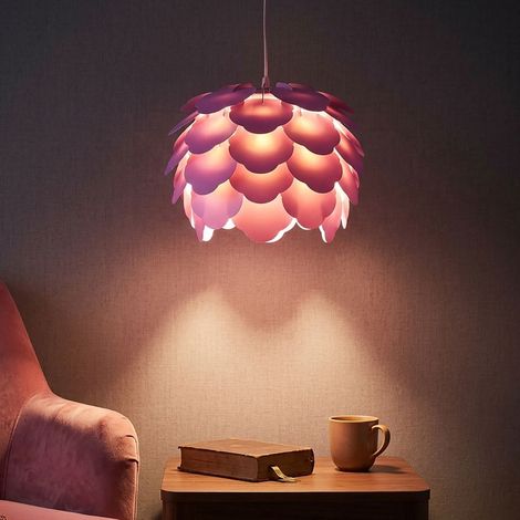 Lampada a sospensione di design a pendolo da soffitto viola in un set di lampadine LED da 10W (1/5)
