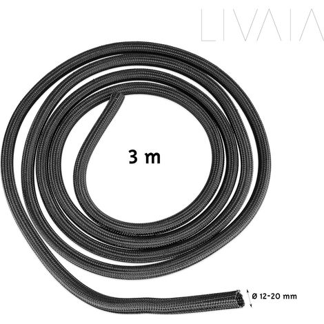 Goulotte de câbles auto-fermante noire 12 mm à 20 x 3 m, passe-câbles de bureau pour gestion des fils, protection maison (1/5)