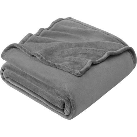 Couverture Polaire pour canapé - Chaude et Douce - pour canapé, lit, Fauteuil, Toutes Saisons - Lit Simple - 130 x 160 cm - Gris