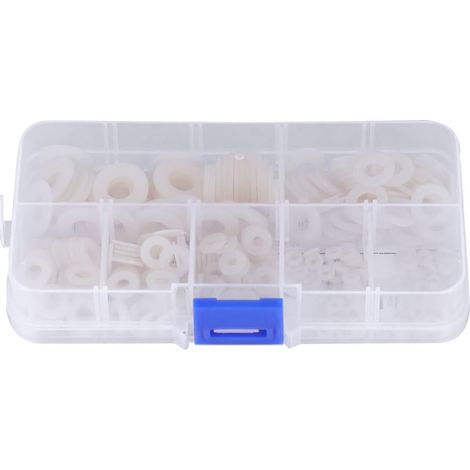 350 Pièces Rondelles en Nylon Blanches Légères et Résistantes à L'usure Boîte Plastique, Support de Surface et Répartition des Charges pour Applications Commerciales et (1/5)