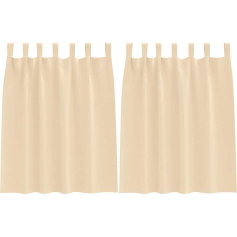 Maison Exclusive - Tende Blackout con Anelli 2 pcs Crema 140 x 140 cm Poliestere