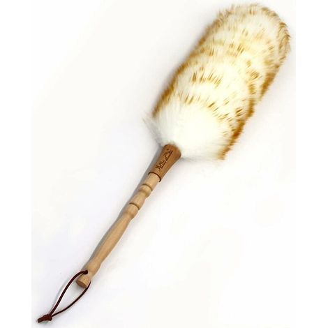 Dusters with Solid Wooden Handle, Flexible Head, Anti-Static, Comfortable Grips 18.9 inchs Long Feather Duster for Office, Home and Car etc. (1/5)