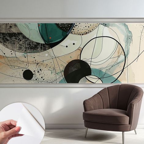 Papier peint adhésif décoratif pour chambre et salon Design moderne à poser facilement Cercles colorés 250x104 cm (1/5)