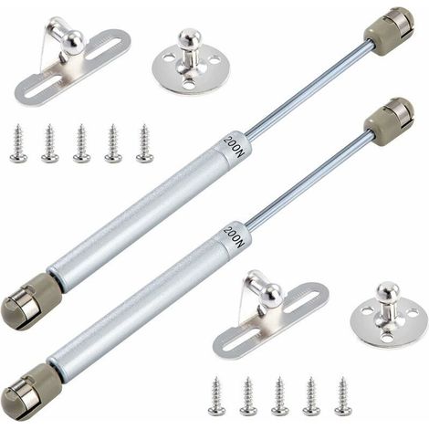 Vérins à gaz 200N pour meuble – Amortisseurs à gaz en plastique ABS et acier – Charge maximale 20kg – Lot de 2 – Installation simple (1/5)