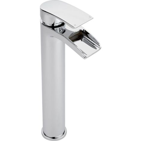 Hudson Reed – Mitigeur de lavabo haut finition chromée – Hauteur 31.5cm – Disques céramique 1/4 de tour – Raccords plomberie 3/8 – Design contemporain