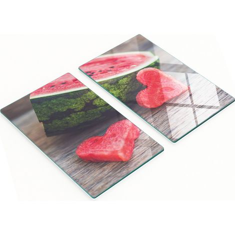 Dekorative Glas-Schneide- und Servierbretter, Wassermelonenherz, 2 x 30 x 52 cm (1/5)