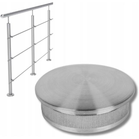 Embout en acier inoxydable - Pour tubes 42,4 x 2,0 mm - Courbé - Résistant aux intempéries - Design élégant