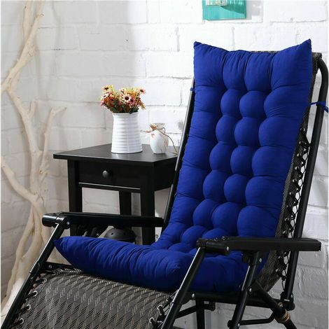 Ensemble De Coussins De Chaise Berçante Confortable, Coussinets De Chaise Berçante avec Attaches, saphir, 48x155x8cm(18.9x61x3.2 inch) (1/5)