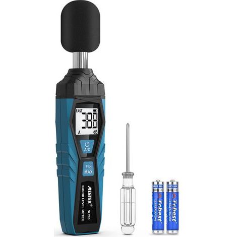 Tragbares Schallpegelmessgerät 30 bis 130 dB – Genauigkeit ± 2,0 dB – 4-stellige LCD-Anzeige – Niederspannungsanzeige – Für Haushalte und Fabriken – Curconsa (1/5)