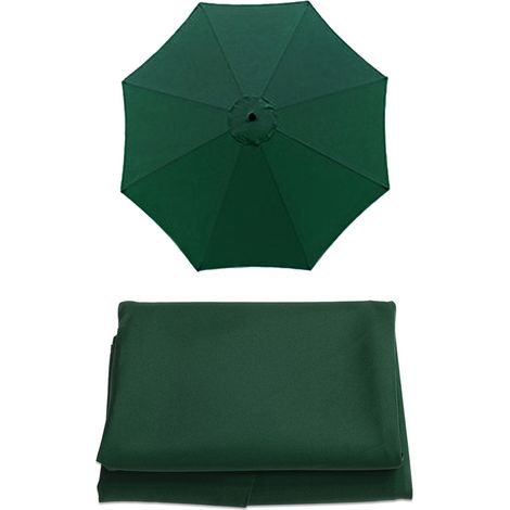 Toldo de repuesto para sombrillas – Poliéster de alta calidad – Protección UV30+ – Negro / Blanco / Verde / Marrón / Caqui / Verde claro / Azul marino – Tamaño 2 m / 3 m – Compatible con estructuras d (1/5)