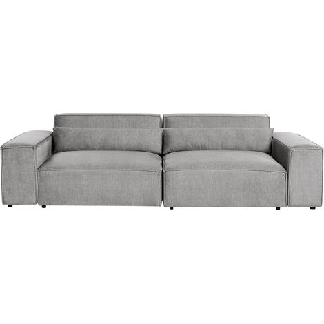 Canapé 2 Places Moderne Modulable en Tissu Pieds en Métal Rembourré Gris Hellnar (1/5)
