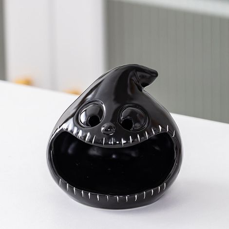 Ornement En Céramique - Lampe Citrouille Et Support À Bougie Crâne - Décoration Halloween - Lot De 3 (1/5)