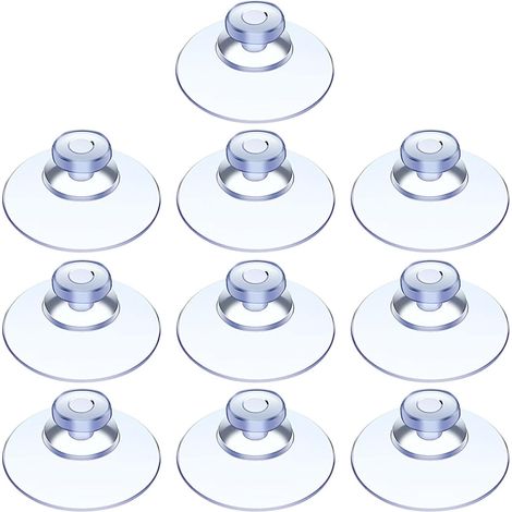 10 Stück Saugnapf, Glastisch-Saugnapf, Mini-Saugnapf, transparente Saugnäpfe, kleine Saugnäpfe, für verschiedene glatte Oberflächen, Glas, Fliesen, Badezimmer, Küche, PVC, ohne Haken (20 mm) (1/5)
