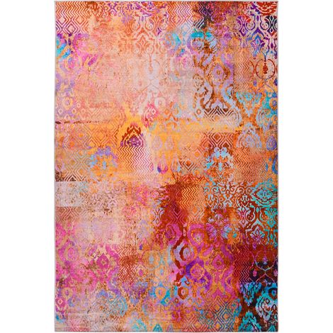 Area Rug Multicolour Polyester Fabric 200 x 300 Abstract Oriental Boho Pattern ISPARTA (1/5)