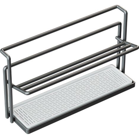 Portavasos de varios niveles, estante de almacenamiento para vasos y botellas, escurridor de doble nivel (blanco)