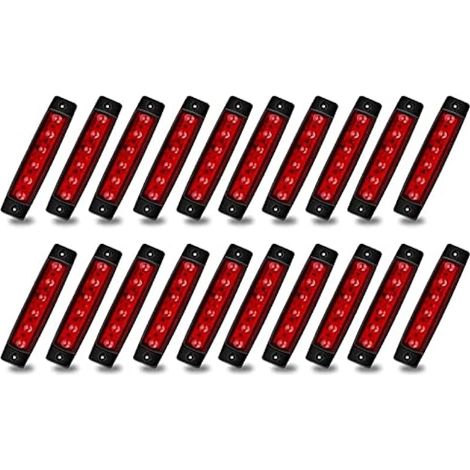 Biqing 20PCS Feu de Gabarit Remorque Rouge, LED Feux de Gabarit Indicateurs De Position 12V pour Camion Remorque Camion Bus Bateau (1/5)