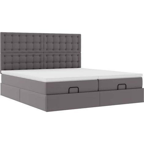 Maison Exclusive - Ottoman-Bett mit Matratzen Grau 180x200 cm Kun (1/5)