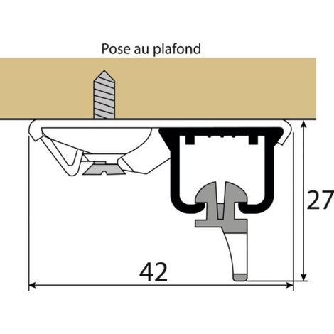Support plafond simple pour tringle Klick System - Boulet