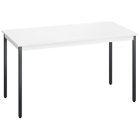 Table multi-usages plateau blanc L 140 x P 70 cm - Piètement anthracite - Maxiburo