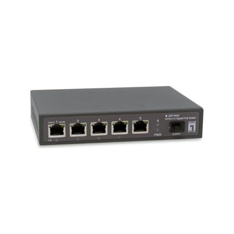 LevelOne GEP-0625 switch di rete Non gestito 2.5G Ethernet (100/1000/2500) Supporto Power over Ethernet (PoE) Nero (1/4)