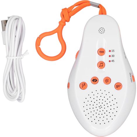 Veilleuse bébé bruit blanc orange - Minuterie 3 modes, contrôle vocal, lumière douce, appareil sonore pour favoriser le sommeil (1/5)