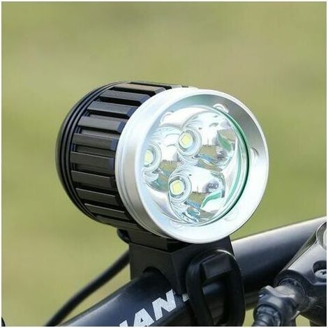 Leistungsstarkes LED-MTB-Licht – wiederaufladbar, wasserdicht, 4000 LM, 3 T6 CREE XM-L, 4 Beleuchtungsmodi – Lithiumbatterien, Ladegerät, verstellbares Stirnband und Rücklicht im Lieferumfang enthalte (1/3)