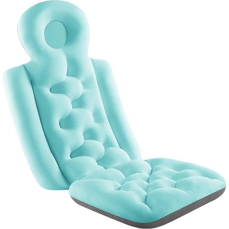 Cojín de baño completo, con soporte para cabeza, cuello, espalda y hombros, para mayor comodidad de un adulto.