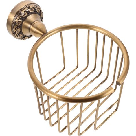 Porte-papier toilette en laiton antique, distributeur de papier toilette, grille métallique pour (1/5)