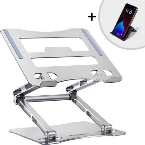 SET Supporto per laptop in alluminio + supporto per smartphone - argento (1/5)