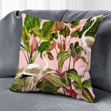 Housse de coussin fleurs papillon, décoration salon maison,40×40cm (1/5)
