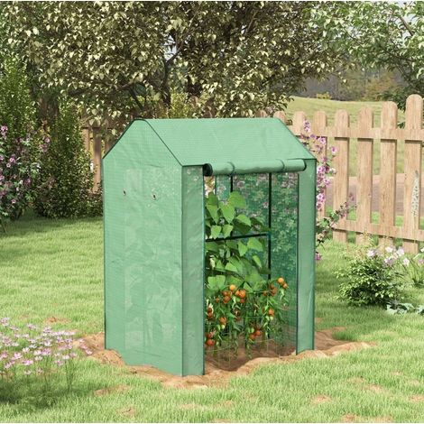 Serre de jardin 100x80x150 cm en acier vert, gain de place pour semis FloraGrace (1/5)