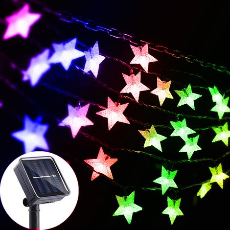 Guirlandes Solaires Étoiles pour Jardin - Lumières Fées Étincelantes Extérieur avec Énergie Solaire pour Terrasse, Pelouse et Décoration de Noël (1/5)