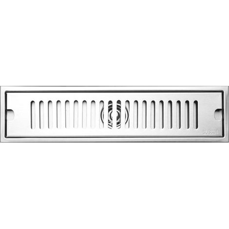 Bonde de douche longue en acier inoxydable, déodorante et amovible, pour salle de bain ou hôtel, 40 cm de diamètre, évacuation centrale. (1/5)