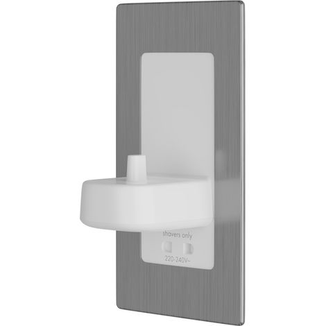 Proofvision Brushed Steel In-Wall Electric Toothbrush Charger and Shaver Combo - PV12P-BS-FR (1/4)