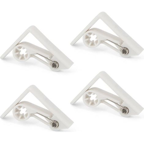 4 porta tovaglie con meccanismo a molla, plastica/alluminio, bianco (1/3)